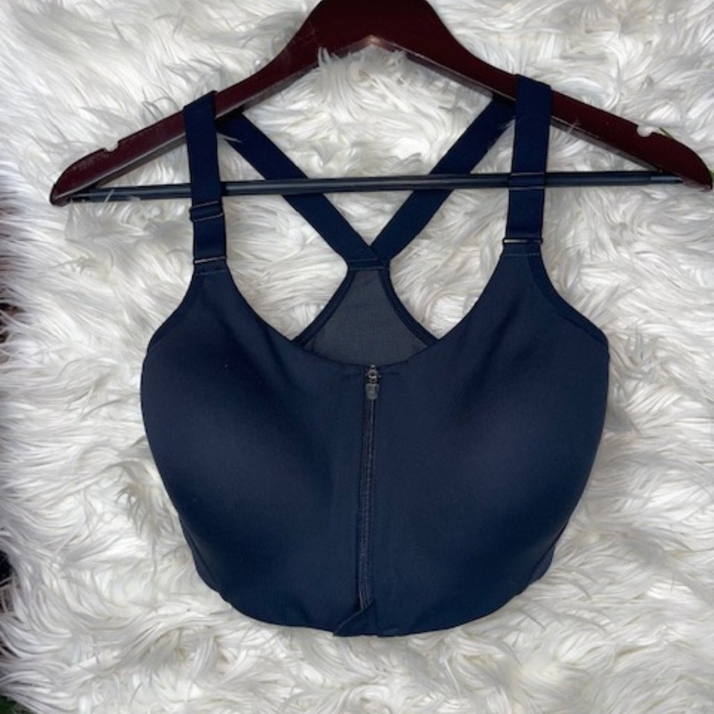 All in Motion • ZipFront Sports Bra • Black • 34DD